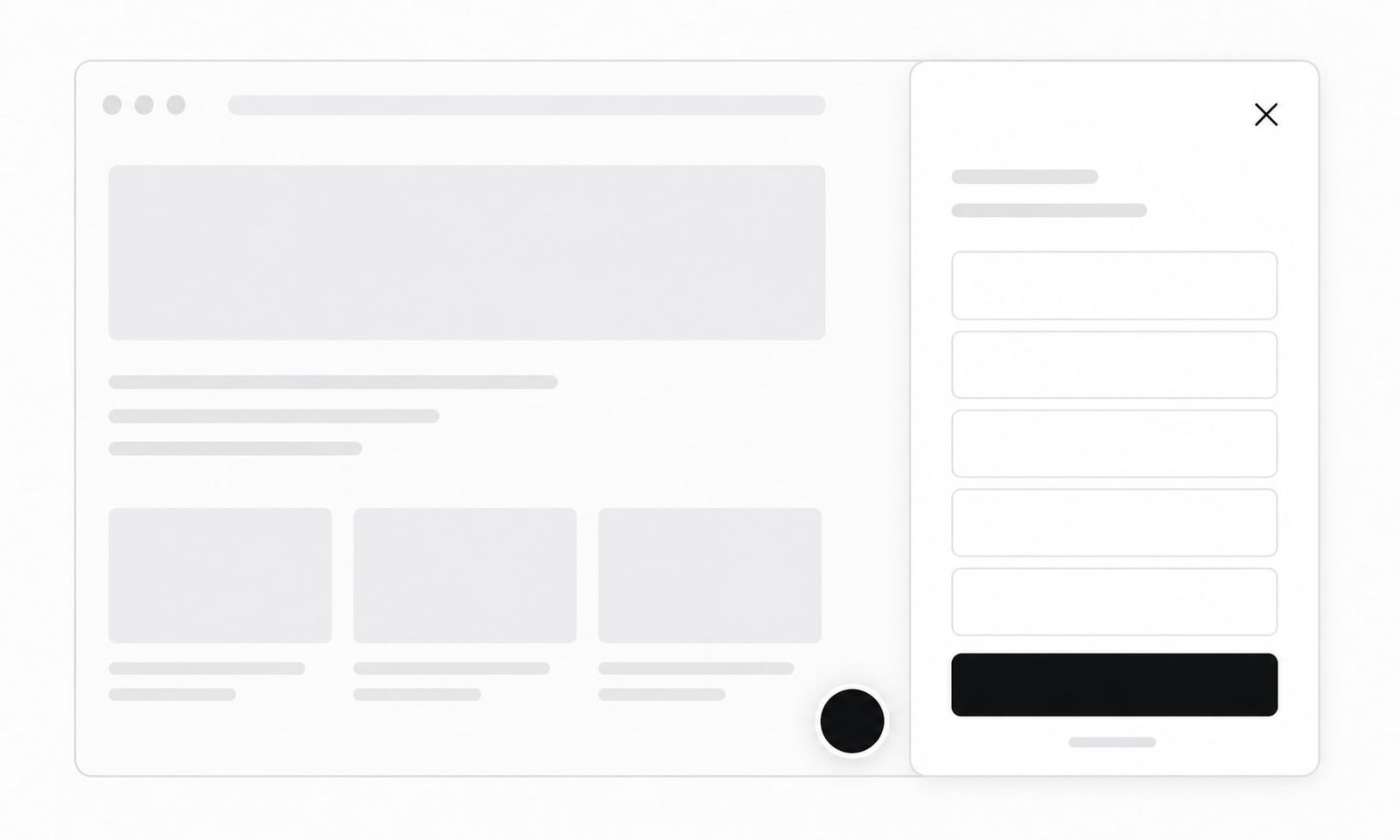 Floating Book now button with slide-out booking drawer