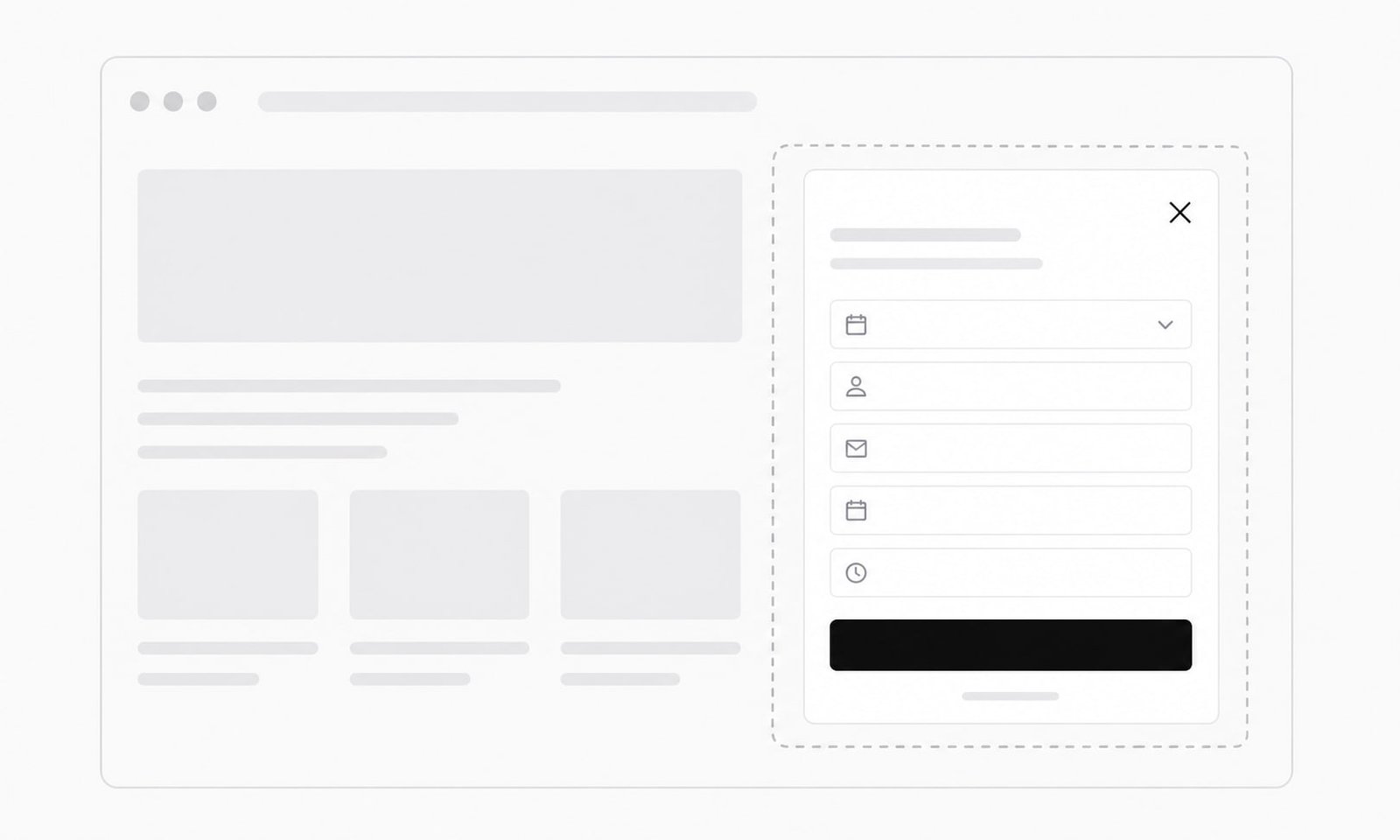 Booking widget embedded inline on a webpage